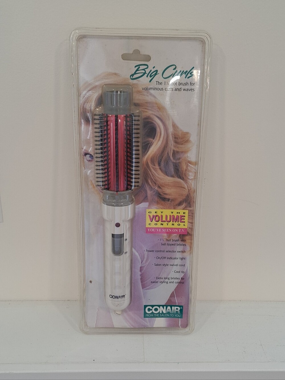 Vtg. 1994 Original Packaging Conair Big Curls Hot Brush Voluminous Curls & Waves